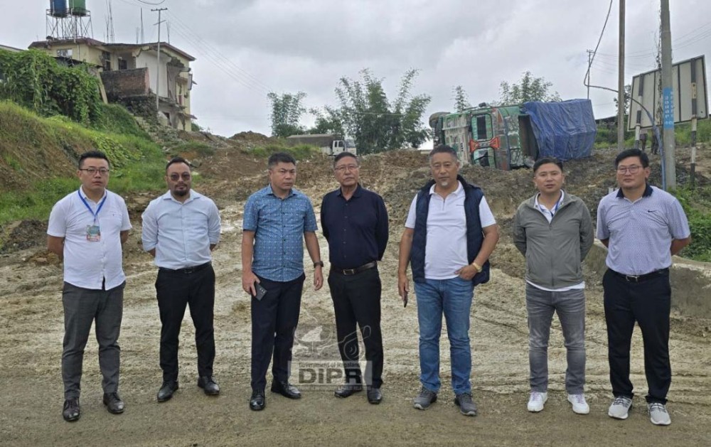 MLAs and DC Kohima inspect damaged road near BSF camp in Kohima on August 4. (DIPR Photo)